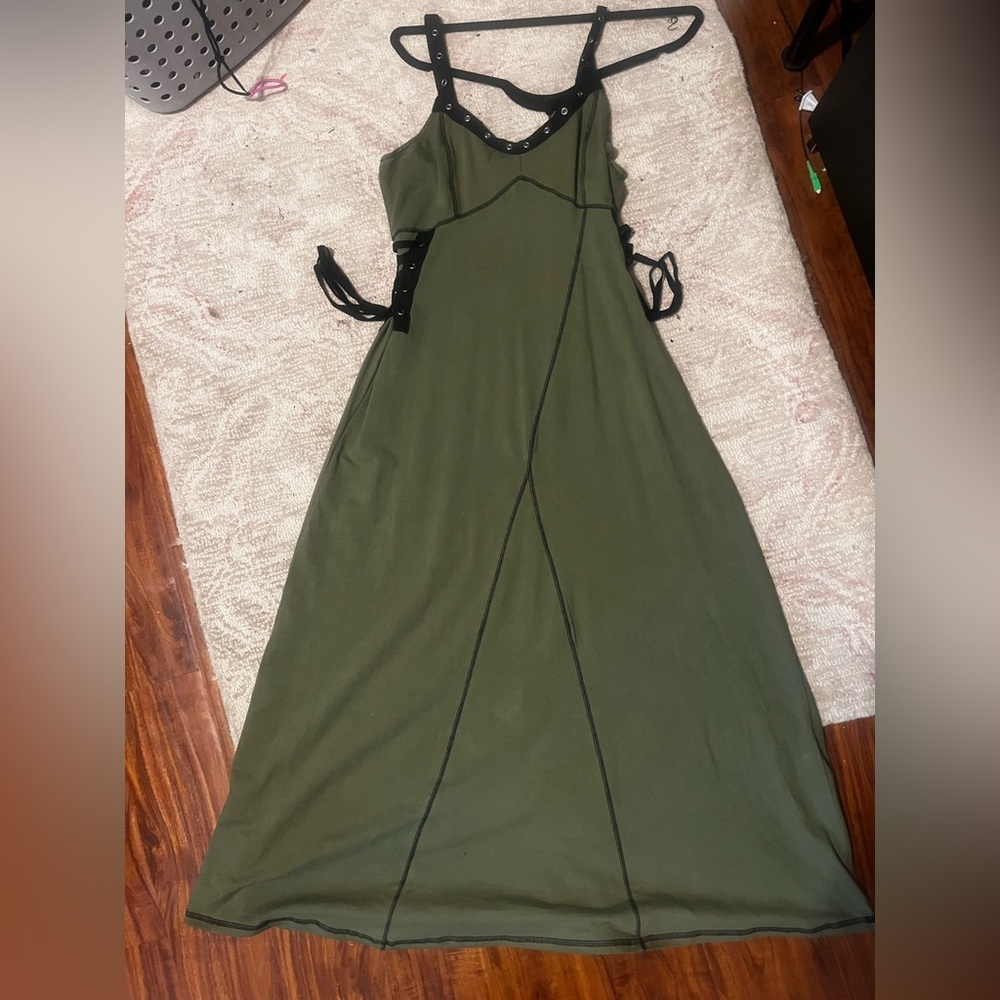 Social Collusion: Olive green Ankle length dress
